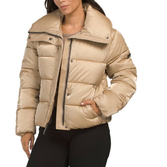 BCBGMAXAZRIA Champagne Short Puffer Coat